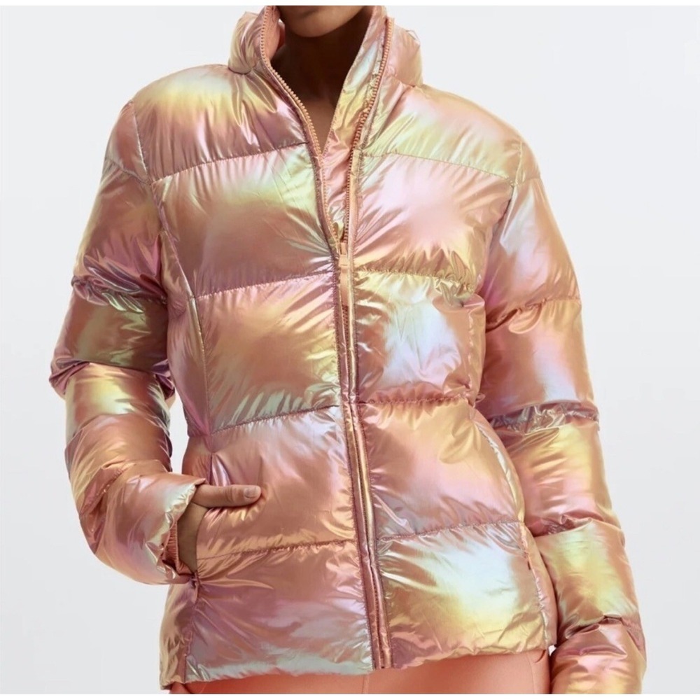Fabletics Palmer Shine Puffer Womens Jacket Plus Size 2X‎ Iridescent NEW